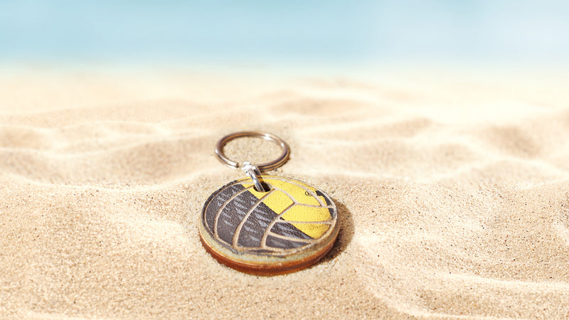 Yellow and Black Volleyball Keychain